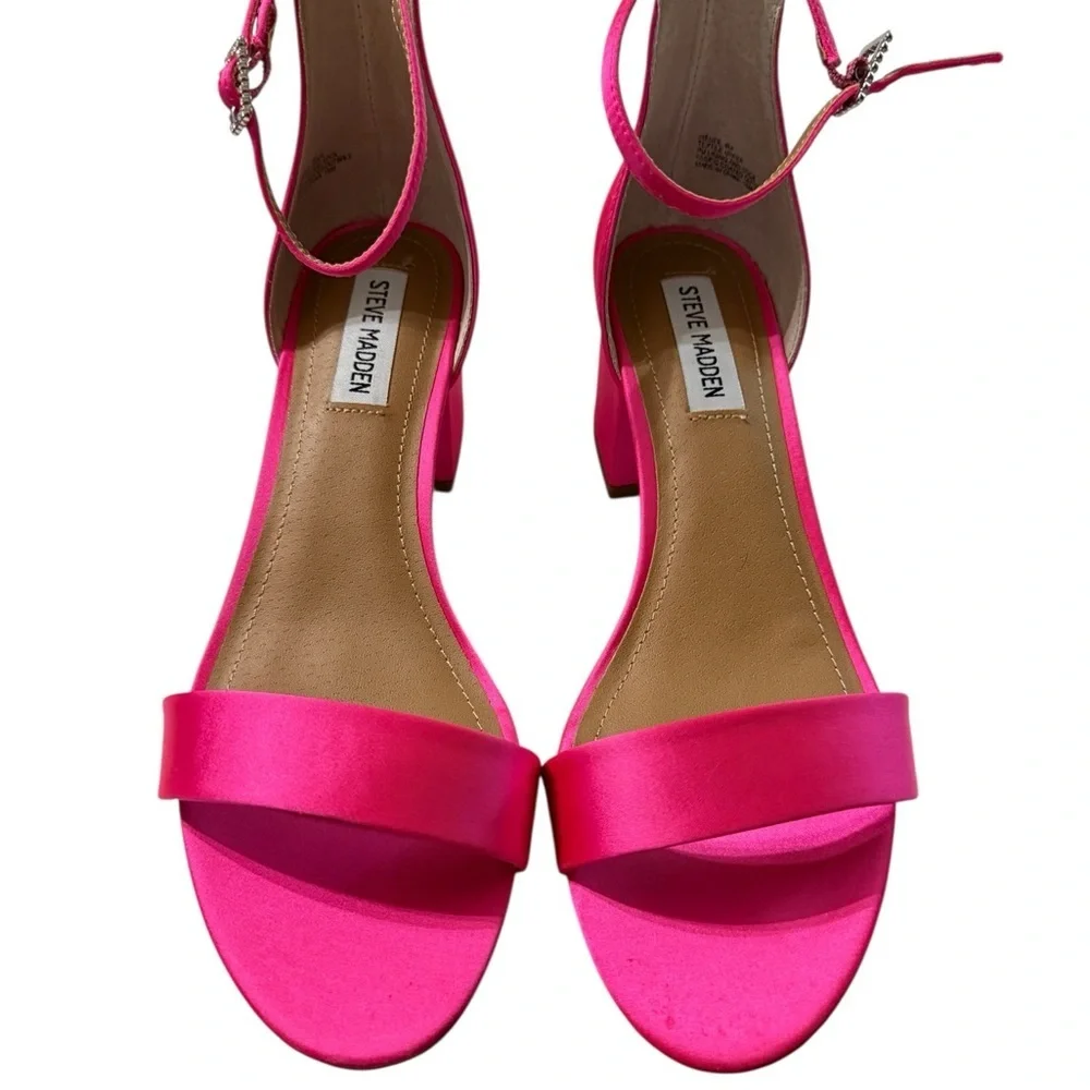 Steve Madden Irenee Hot Pink Satin Heels · Size 9 - Picture 2 of 7